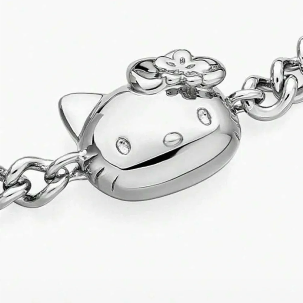 Silver Cat Charm Bracelet